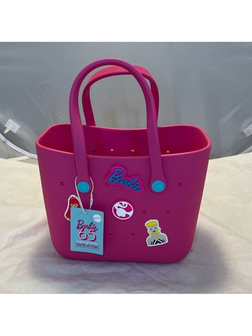 Barbie Hot Pink Silicone Tote with Playful Charms